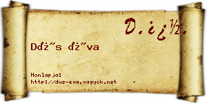 Dús Éva névjegykártya