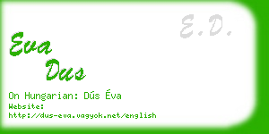 eva dus business card